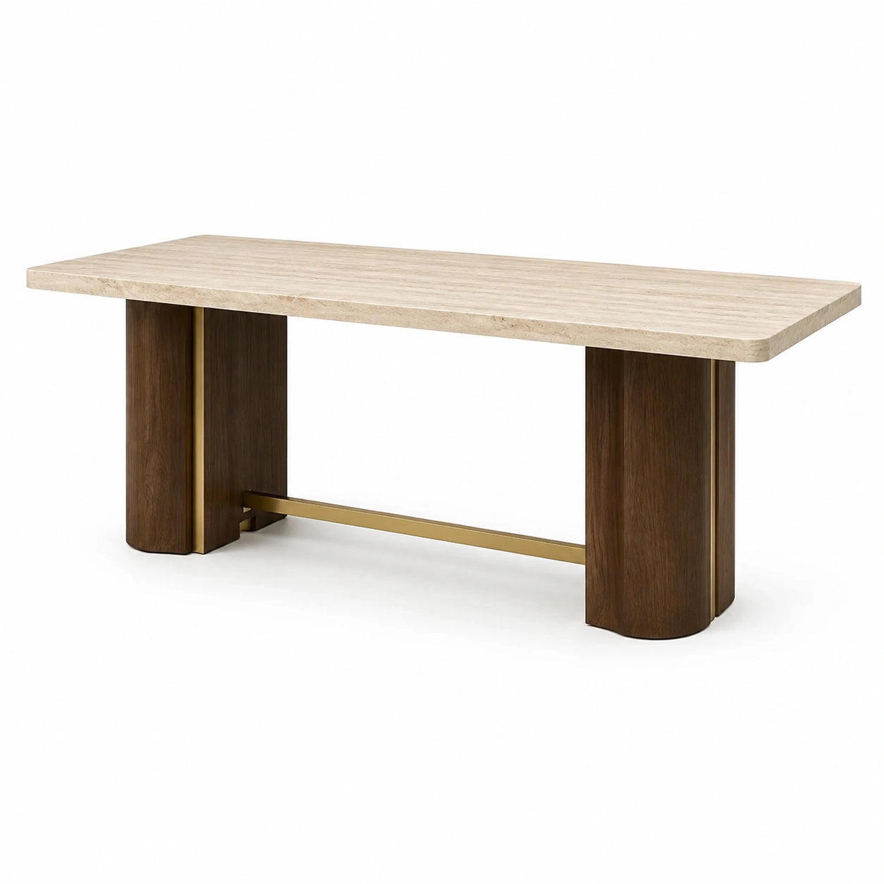 Mesa de mármol y madera 200x90x75 cm