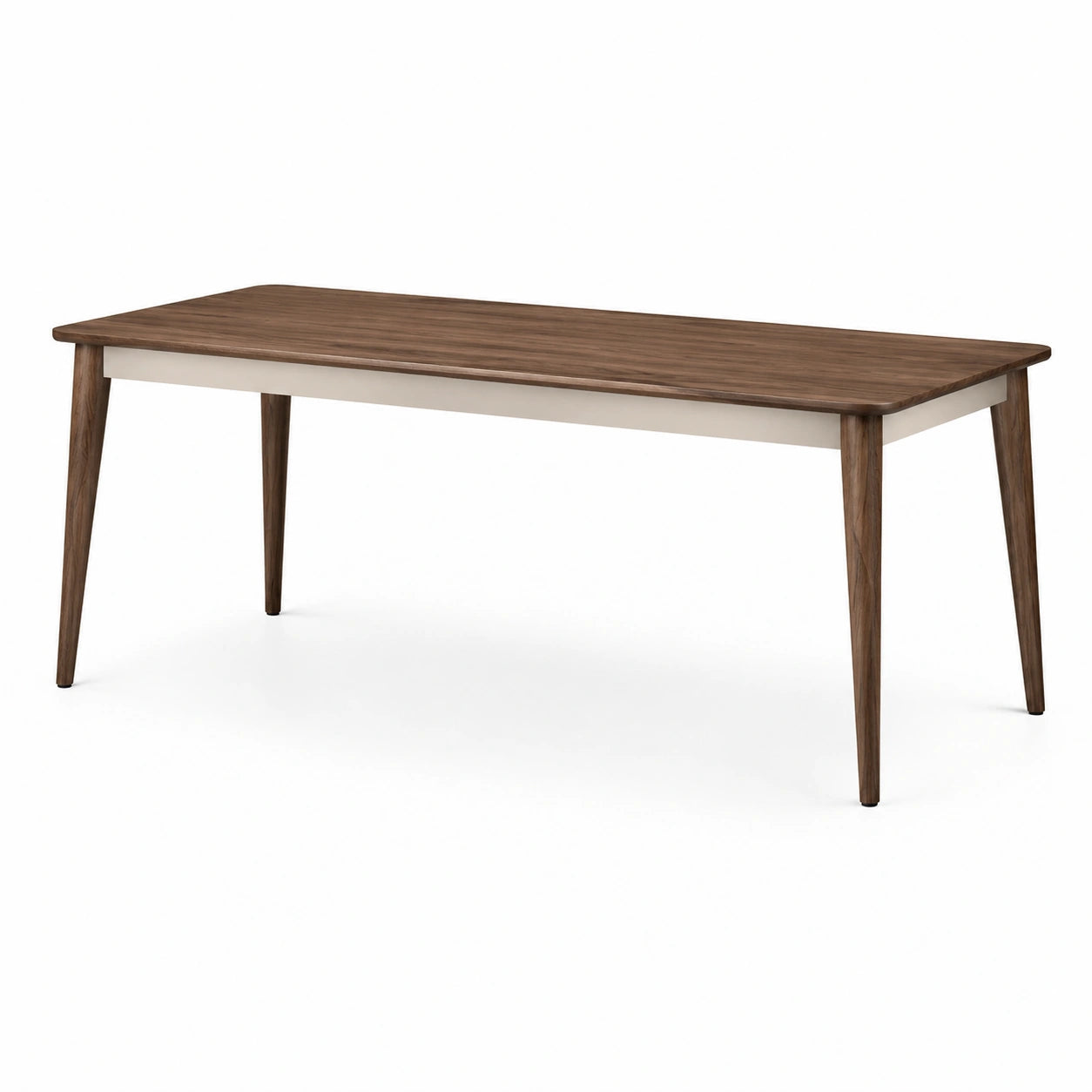 Mesa de comedor rectangular de madera de nogal 150x80x75 cm