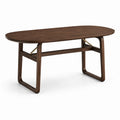 Mesa de comedor ovalada de madera de nogal