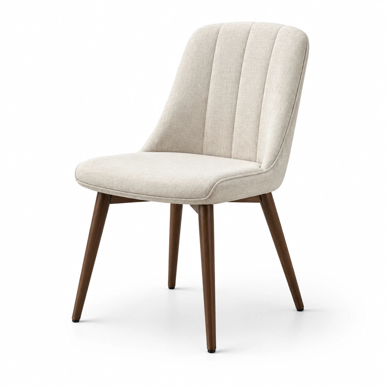 Silla de comedor beige con patas de madera