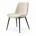 Silla con asiento de tela beige y patas de metal negro 85 cm